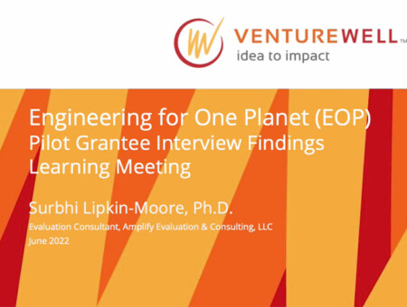 Engineering for One Planet Key Findings from Pilot Grantees (video)
